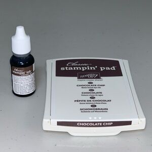 Stampin' Up Ink Pad Chocolate Chip Brown Classic Refill Ink Bottle Set Scrapbook